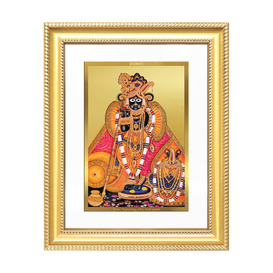 Diviniti 24K Gold Plated Banke Bihari Ji (Classic) Divine Wall Frame for Home Mandir & Office Decor | Luxury Spiritual Gift