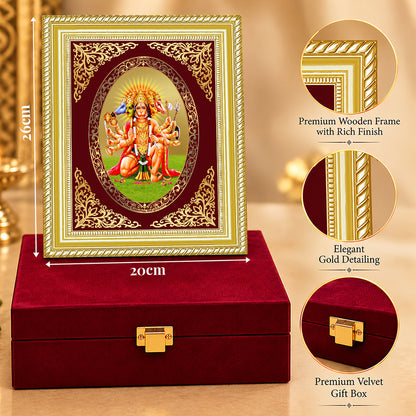 24K Gold-Plated Panchmukhi Hanuman Frame | Premium Gift Box | 26x20 CM