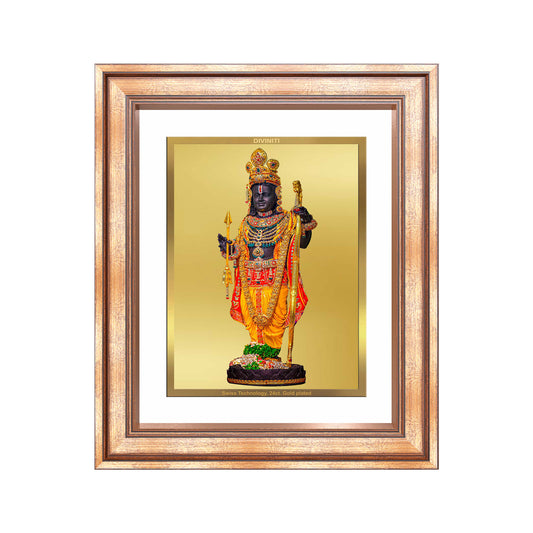 Diviniti 24K Gold Plated Ram Lalla With Arch (Classic) Divine Wall Frame for Home Mandir & Office Decor | Luxury Spiritual Gift