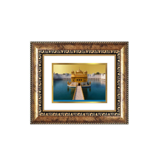 Diviniti 24K Gold Plated Golden Temple Divine Table Top Frame for Home Mandir & Office Decor | Luxury Spiritual Gift