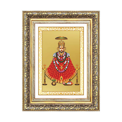 Diviniti 24K Gold Plated Khatu Shyam (Classic) Divine Wall Frame for Home Mandir & Office Decor | Luxury Spiritual Gift