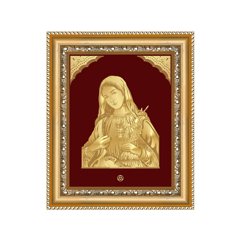 Mother Mary Photo frame in 24k gold plated foil
