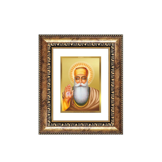 Diviniti 24K Gold Plated Guru Nanak Dev Ji Sacred Sikh Table Top Frame for Home Decor & Office Ambiance | Premium Spiritual Gift