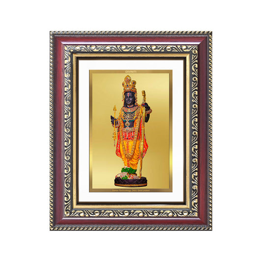 Diviniti 24K Gold Plated Ram Lalla With Arch (Classic) Divine Table Top Frame for Home Mandir & Office Decor | Luxury Spiritual Gift