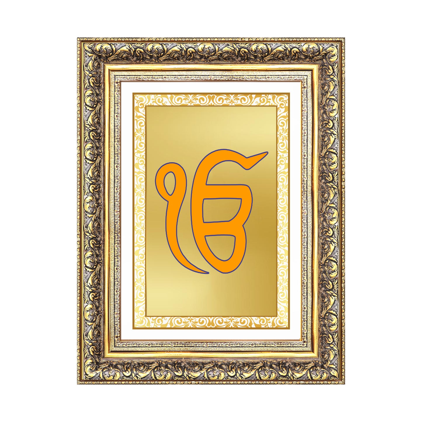 Diviniti 24K Gold Plated Ik Omkar (Classic) Divine Wall Frame for Home Mandir & Office Decor | Luxury Spiritual Gift