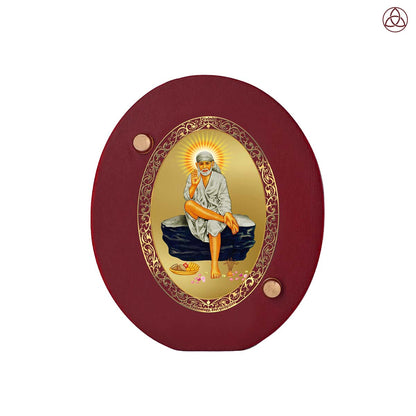 Sai Baba of Shirdi Car Dashboard & Tabletop Photo Frame in 24K gold plated royal foil