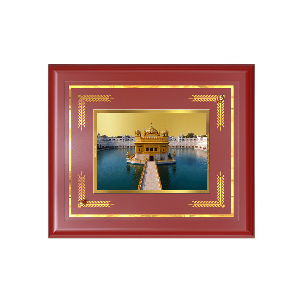 Sachkhand Shri Darbar Sahib - Golden Temple | Sacred Sikh Shrine Wall & Tabletop Frame in 24K Gold Plated Foil