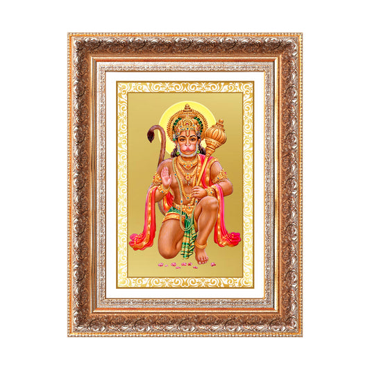Lord Hanuman | Blessings Pose Wall Photo Frame in 24K Gold Plated Foil