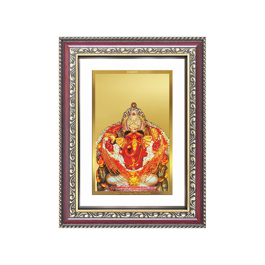 Diviniti 24K Gold Plated Siddhi Vinayak (Classic) Divine Wall Frame for Home Mandir & Office Decor | Luxury Spiritual Gift