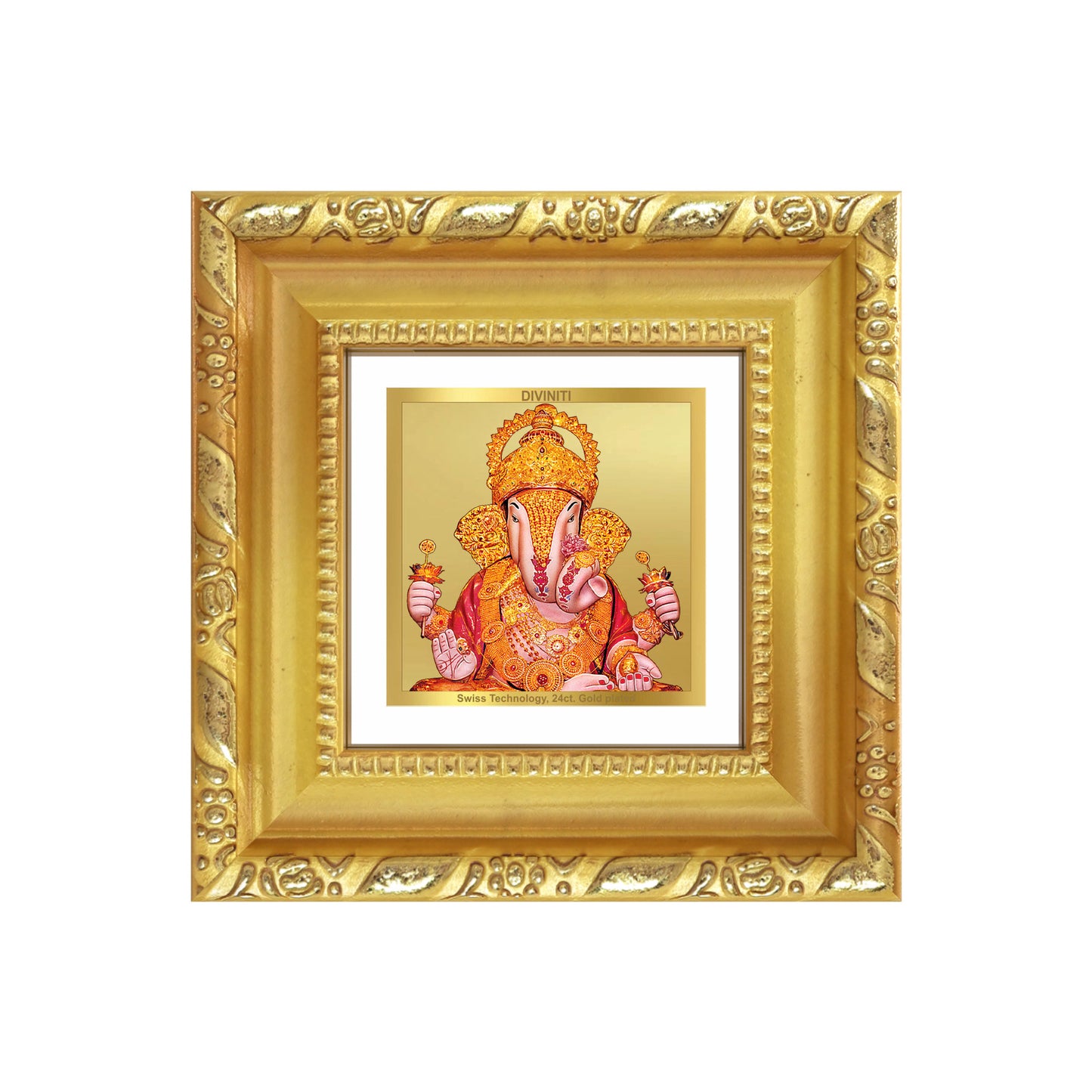 Dagdu Ganesh | Shri Dagdusheth Halwai Ganpati Tabletop Frame in 24K Gold Plated Foil