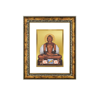 DIVINITI 24K Gold Plated Foil Mahavira Wall Photo Frame for Home Decor, Wall Hanging, Table Top, Puja Room & Gift DG113S3 (27.6X35.4 CM)