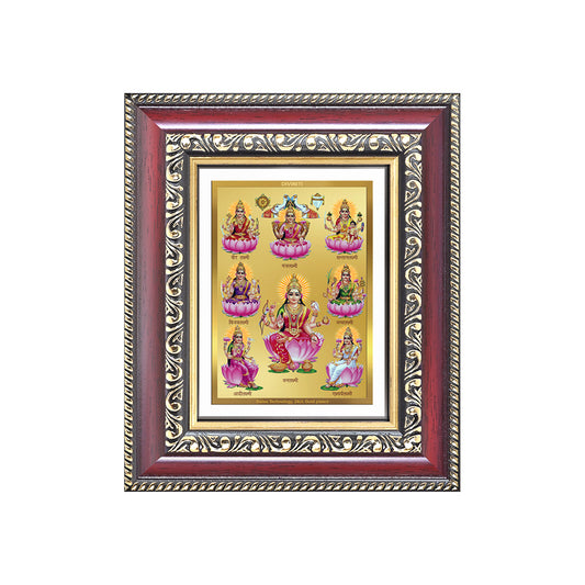 Diviniti 24K Gold Plated Ashtalakshmi Divine Table Top Frame for Home Mandir & Office Decor | Luxury Spiritual Gift