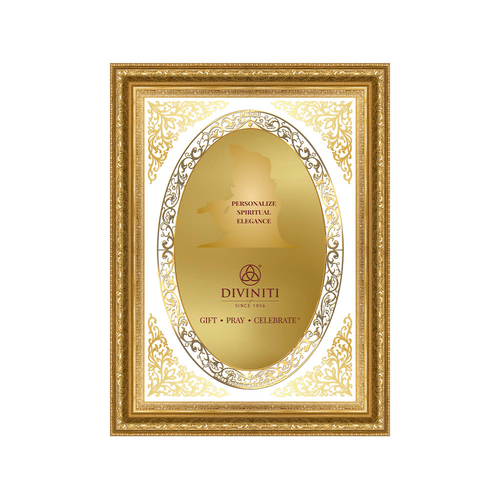 Diviniti Double Glass Frame Personalised Wall Mount Photo Frame in 24K Gold Plated Foil