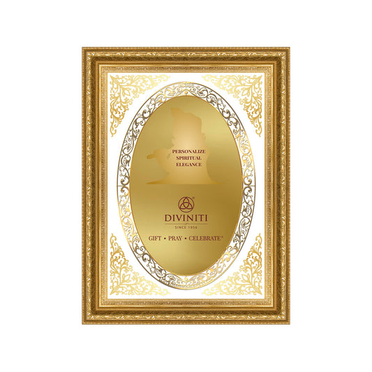 Diviniti Double Glass Frame Personalised Wall Mount Photo Frame in 24K Gold Plated Foil