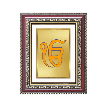 Diviniti 24K Gold Plated Ik Omkar (Classic) Divine Wall and Table Top Frame for Home Mandir & Office Decor | Luxury Spiritual Gift