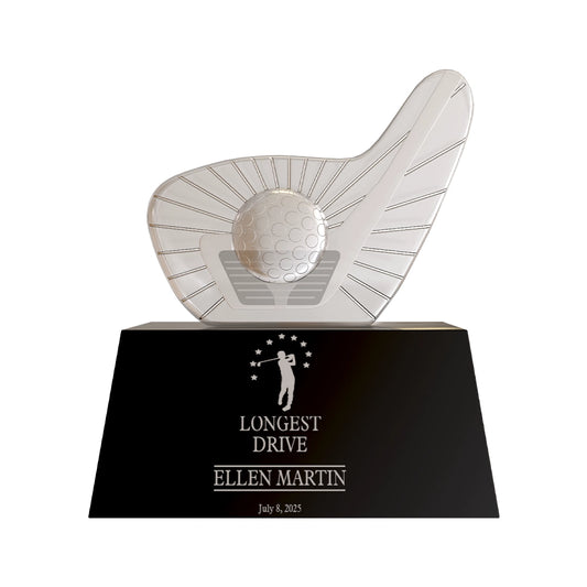 Luxury Longest Drive Award | Personalized Golf Trophy for Tournaments, Championships and Events