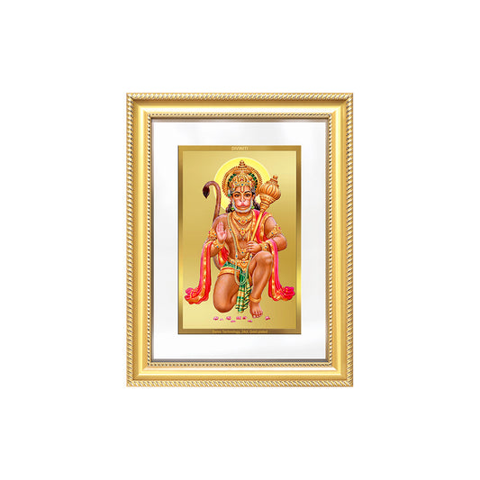 Diviniti 24K Gold Plated Hanuman With Blessings (Classic) Divine Wall Frame for Home Mandir & Office Decor | Luxury Spiritual Gift