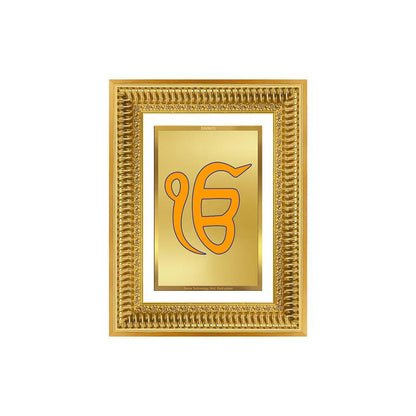Diviniti 24K Gold Plated Ik Omkar (Classic) Divine Wall Frame for Home Mandir & Office Decor | Luxury Spiritual Gift