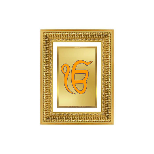 Diviniti 24K Gold Plated Ik Omkar (Classic) Divine Wall Frame for Home Mandir & Office Decor | Luxury Spiritual Gift