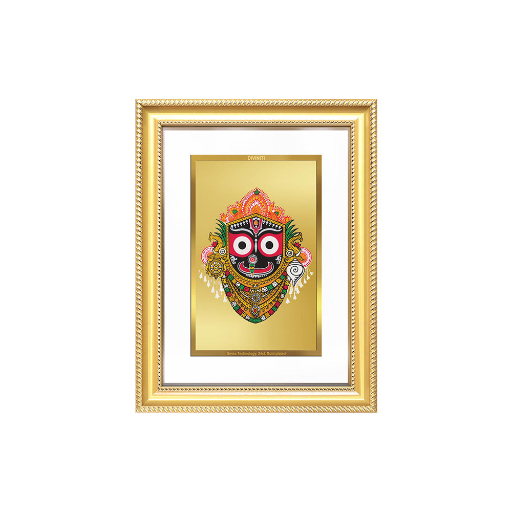 Diviniti 24K Gold Plated Jagannath (Classic) Divine Wall Frame for Home Mandir & Office Decor | Luxury Spiritual Gift