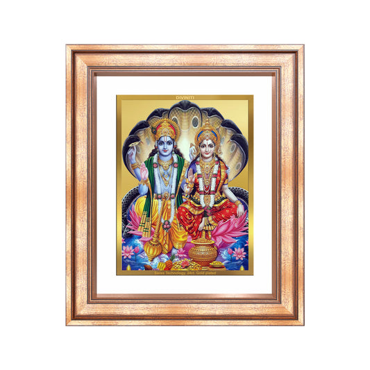 Diviniti 24K Gold Plated Vishnu Lakshmi (Classic) Divine Wall Frame for Home Mandir & Office Decor | Luxury Spiritual Gift