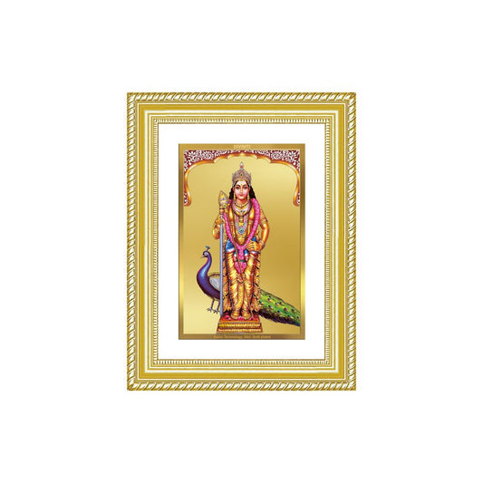 Diviniti 24K Gold Plated Murugan (Classic) Divine Wall Frame for Home Mandir & Office Decor | Luxury Spiritual Gift