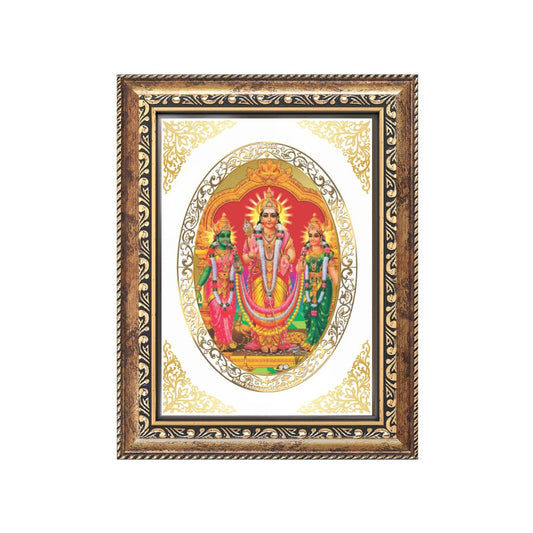 Lord Murugan Velli | Divine Silver Form Wall & Tabletop Royal Photo Frame in 24K Gold Plated Foil