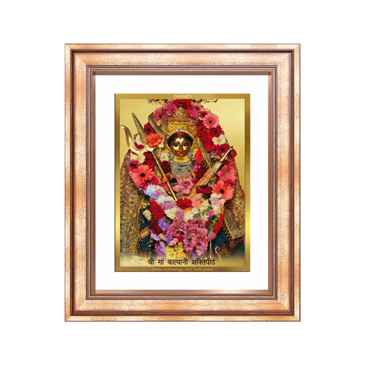 Diviniti 24K Gold Plated Katyayani Mata (Classic) Divine Wall Frame for Home Mandir & Office Decor | Luxury Spiritual Gift