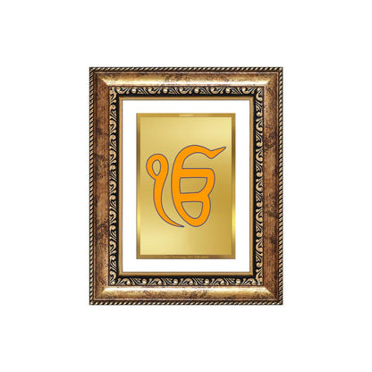 Diviniti 24K Gold Plated Ik Omkar (Classic) Divine Wall and Table Top Frame for Home Mandir & Office Decor | Luxury Spiritual Gift
