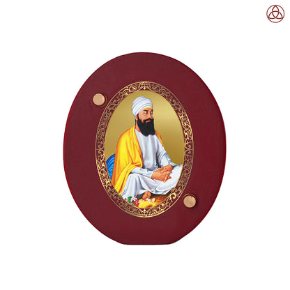 Guru Tegh Bahadar Ji Car Dashboard & Tabletop Photo Frame in 24K gold plated royal foil