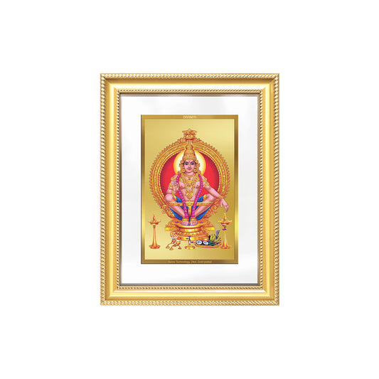 Diviniti 24K Gold Plated Ayyappan Divine Wall Frame for Home Mandir & Office Decor | Luxury Spiritual Gift