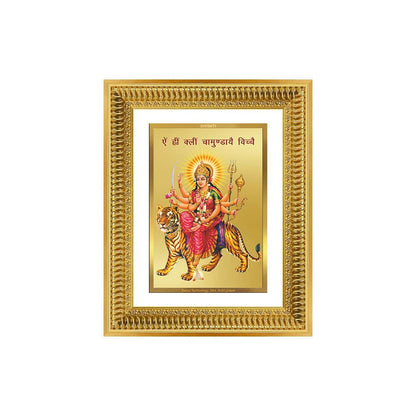 Diviniti 24K Gold Plated Durga With Mantra (Classic) Divine Wall Frame for Home Mandir & Office Decor | Luxury Spiritual Gift