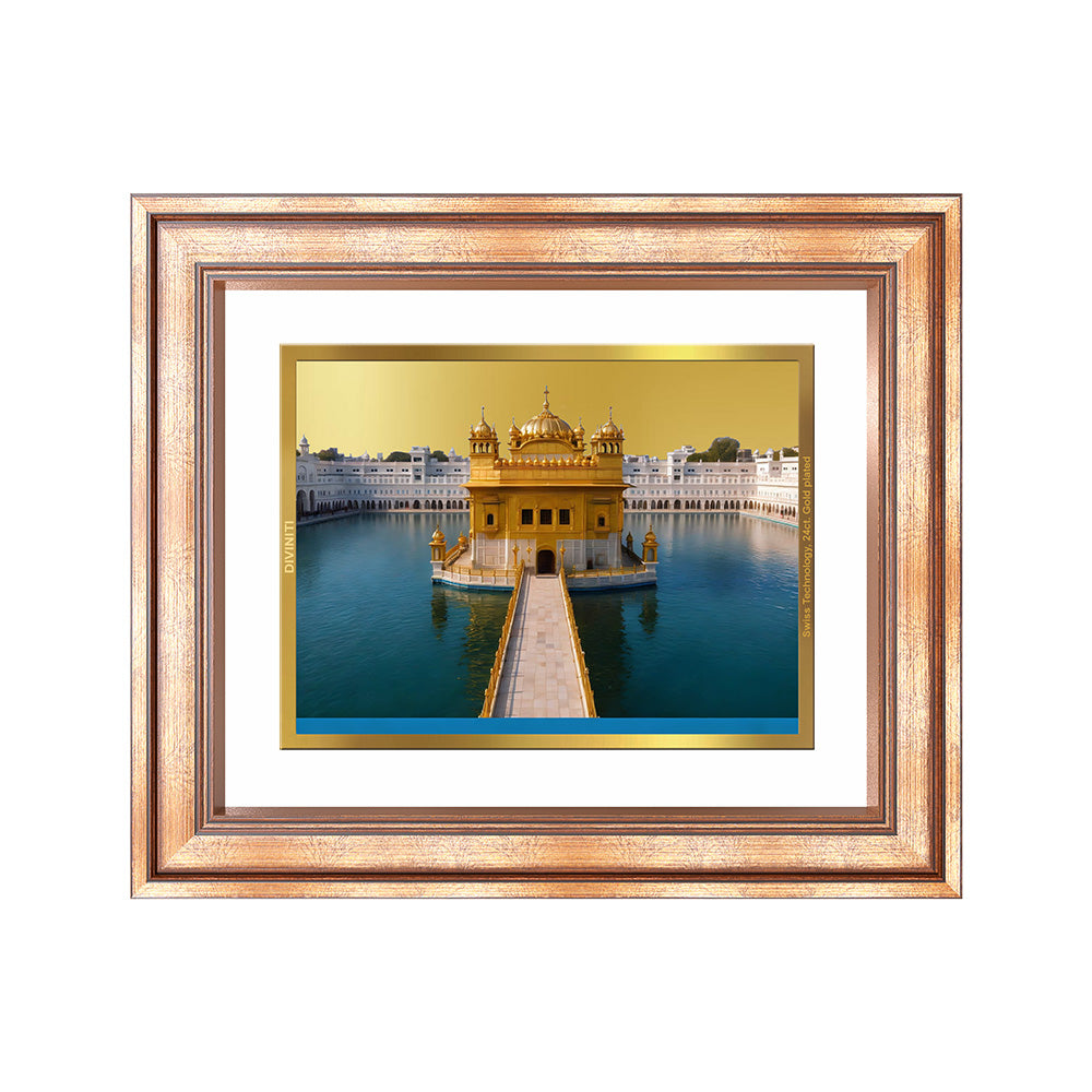 Diviniti 24K Gold Plated Golden Temple (Classic) Divine Wall Frame for Home Mandir & Office Decor | Luxury Spiritual Gift