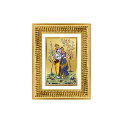 Diviniti 24K Gold Plated Radha Krishna (Classic) Divine Wall Frame for Home Mandir & Office Decor | Luxury Spiritual Gift