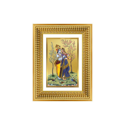 Diviniti 24K Gold Plated Radha Krishna (Classic) Divine Wall Frame for Home Mandir & Office Decor | Luxury Spiritual Gift