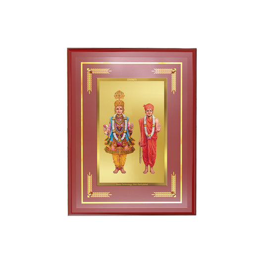 Diviniti Shree Swaminarayan Wall Photo Frame in 24K Gold Plated Foil | Devotion, Purity & Divine Blessings
