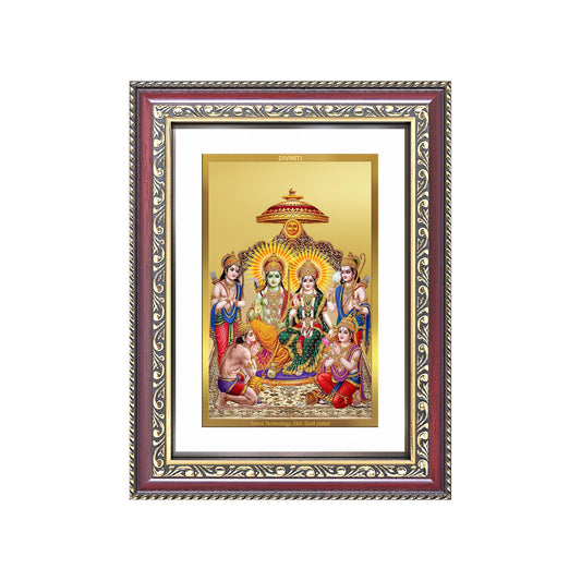 Diviniti 24K Gold Plated Ram Darbar Divine Wall Frame for Home Mandir & Office Decor | Luxury Spiritual Gift