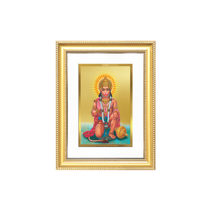 Diviniti 24K Gold Plated Ashirwad Hanuman (Classic) Divine Wall Frame for Home Mandir & Office Decor | Luxury Spiritual Gift