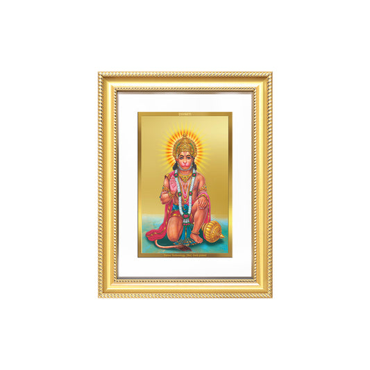 Diviniti 24K Gold Plated Ashirwad Hanuman (Classic) Divine Wall Frame for Home Mandir & Office Decor | Luxury Spiritual Gift