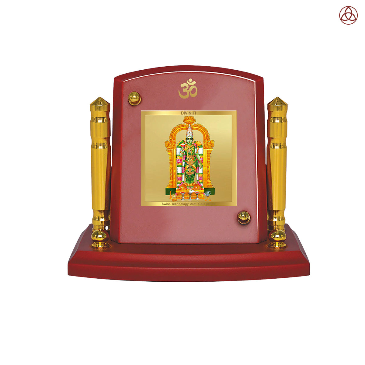 Goddess Meenakshi Tabletop Frame | Divine Warrior Goddess of Madurai in 24K Gold Plated Foil
