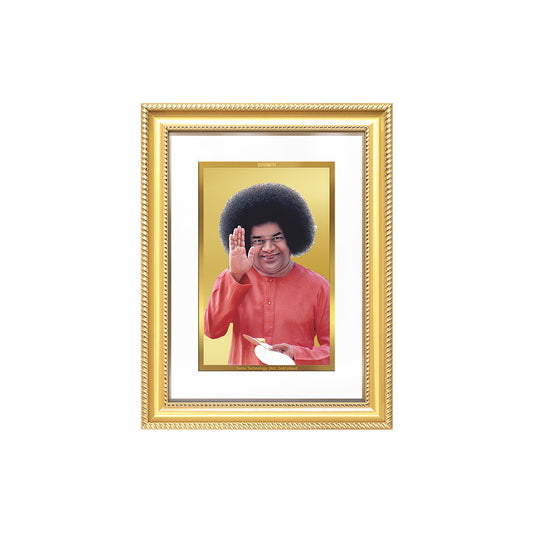 Diviniti 24K Gold Plated Satya Sai Baba (Classic) Divine Wall Frame for Home Mandir & Office Decor | Luxury Spiritual Gift