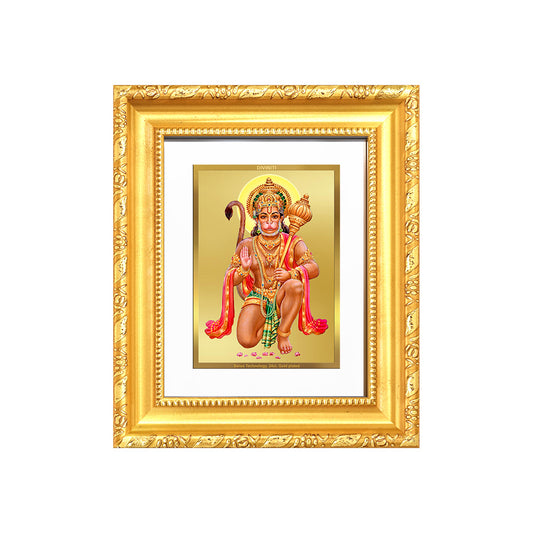 Diviniti 24K Gold Plated Hanuman With Blessings |Divine Table Top Frame for Home Mandir & Office Decor | Luxury Spiritual Gift