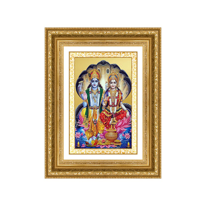 Diviniti 24K Gold Plated Vishnu Lakshmi (Classic) Divine Wall Frame for Home Mandir & Office Decor | Luxury Spiritual Gift