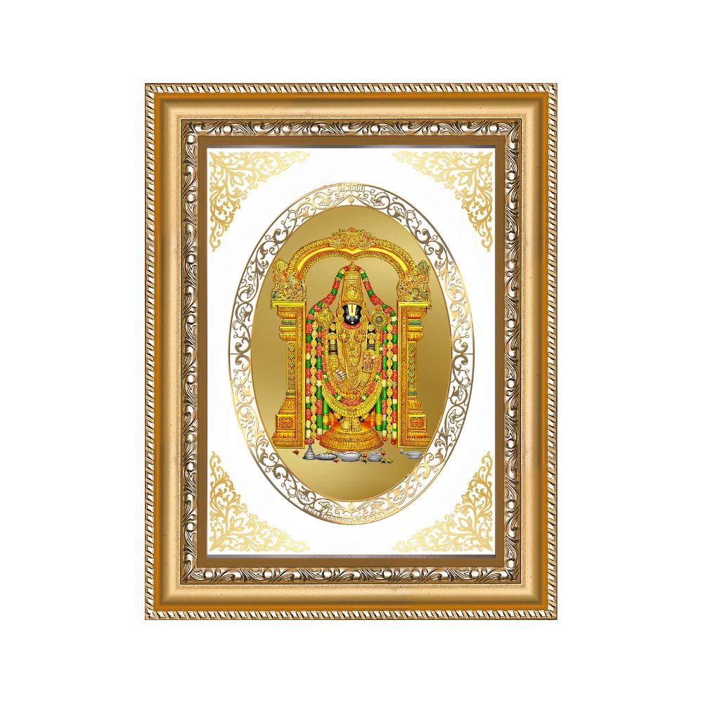 Tirupati Balaji | Divine Wall & Tabletop Royal Photo Frame in 24K Gold Plated Foil