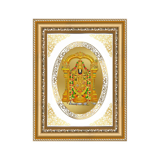 Tirupati Balaji | Divine Wall & Tabletop Royal Photo Frame in 24K Gold Plated Foil