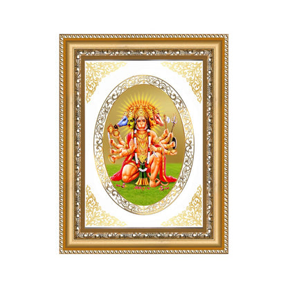 Panchmukhi Hanuman | Divine Protection Wall & Tabletop Royal Photo Frame in 24K Gold Plated Foil