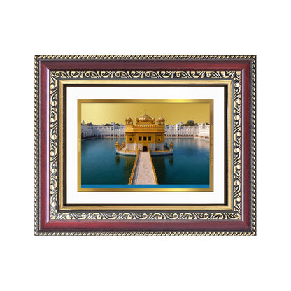 Diviniti 24K Gold Plated Golden Temple (Classic) Divine Wall and Table Top Frame for Home Mandir & Office Decor | Luxury Spiritual Gift