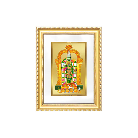 Diviniti 24K Gold Plated Meenakshi Amman (Classic) Divine Wall Frame for Home Mandir & Office Decor | Luxury Spiritual Gift