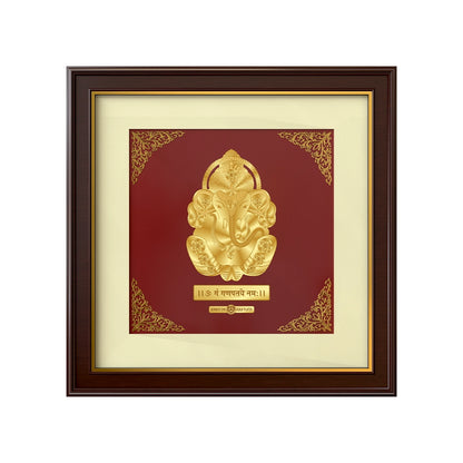 Ganesha | Divine Auspicious Beginnings Gold on Gold Wall Hanging Frame in 24K Gold Plated Foil