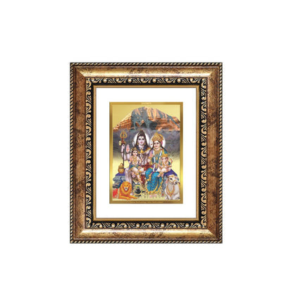 Diviniti 24K Gold Plated Shiv Parivar Divine Table Top Frame for Home Mandir & Office Decor | Luxury Spiritual Gift